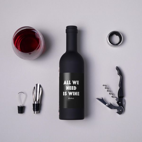 Набір для вина у пляшці "All we need is wine" HK-wine-03 фото